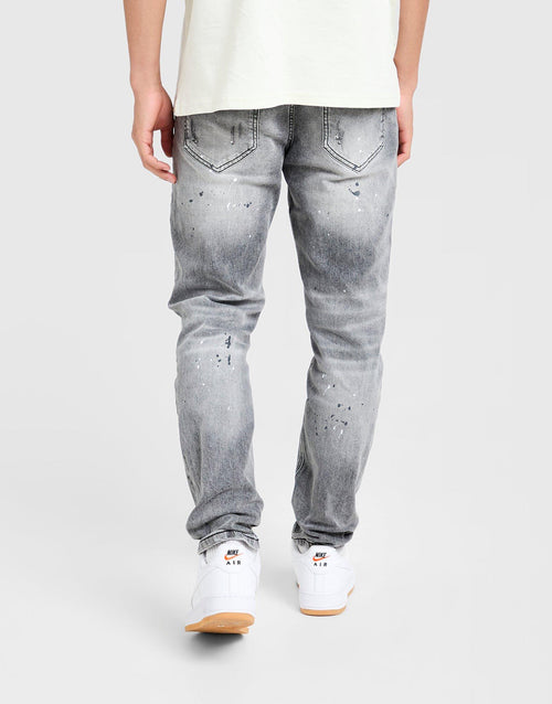 Rhinestone Slim Ripped Jeans