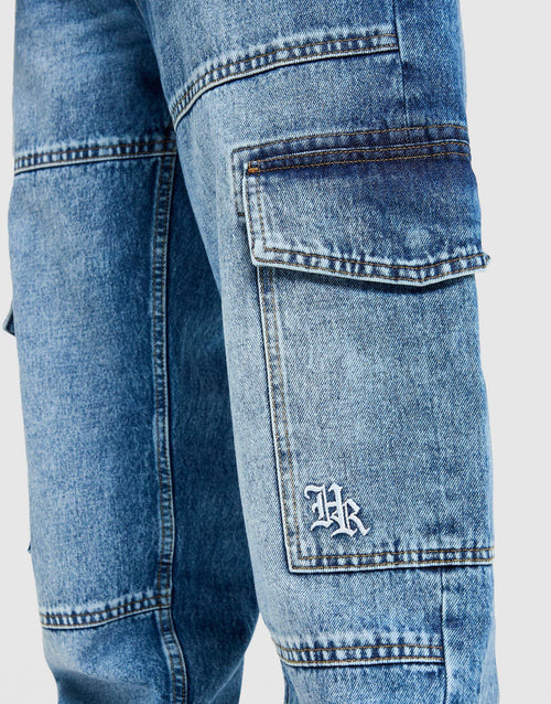 Script Cargo Denim Jeans