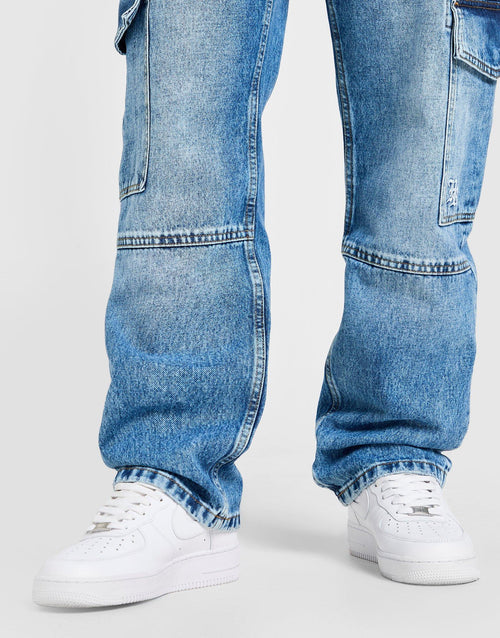 Script Cargo Denim Jeans
