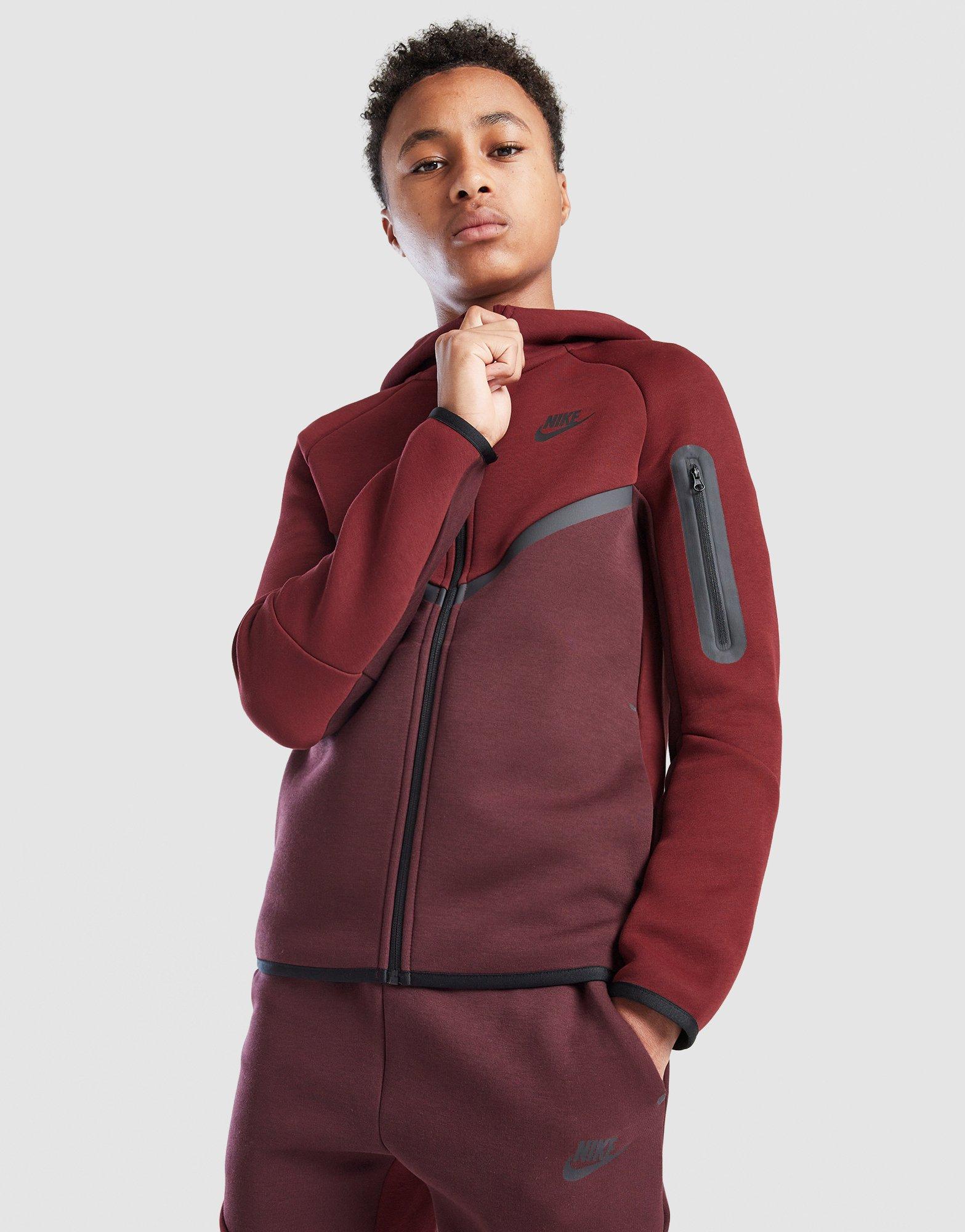 maroon nike tech hoodie