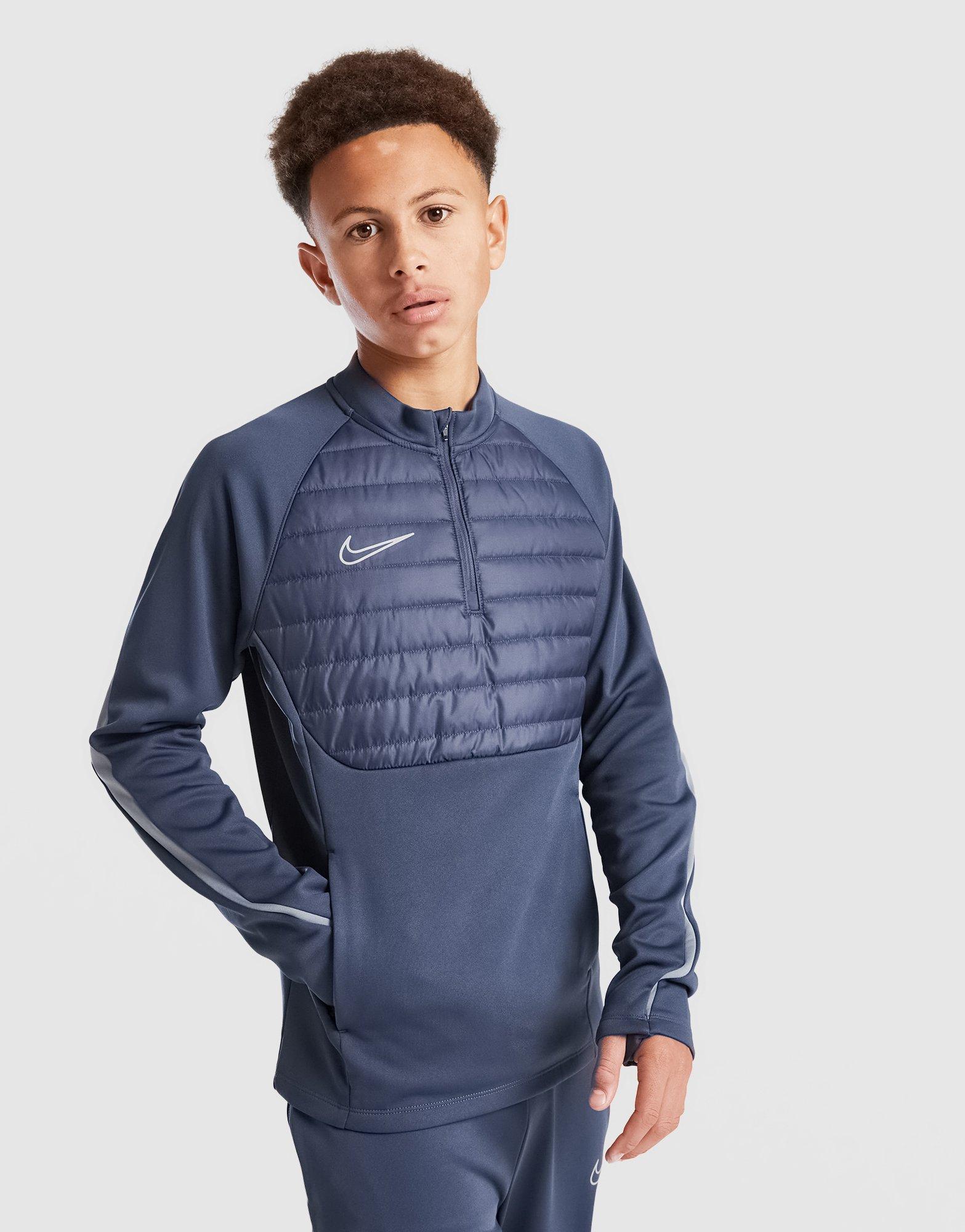nike padded half zip grey