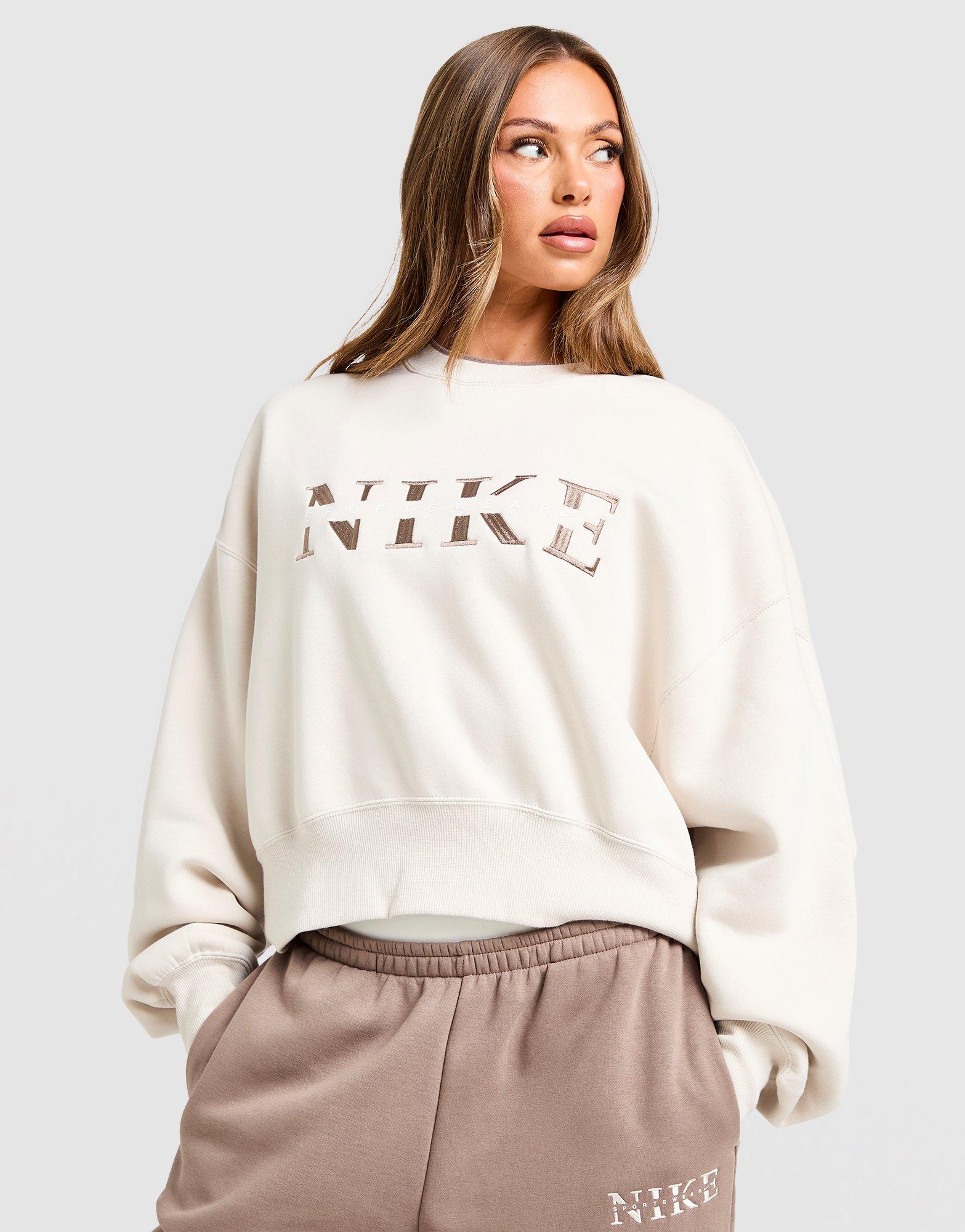 white cropped nike jumper