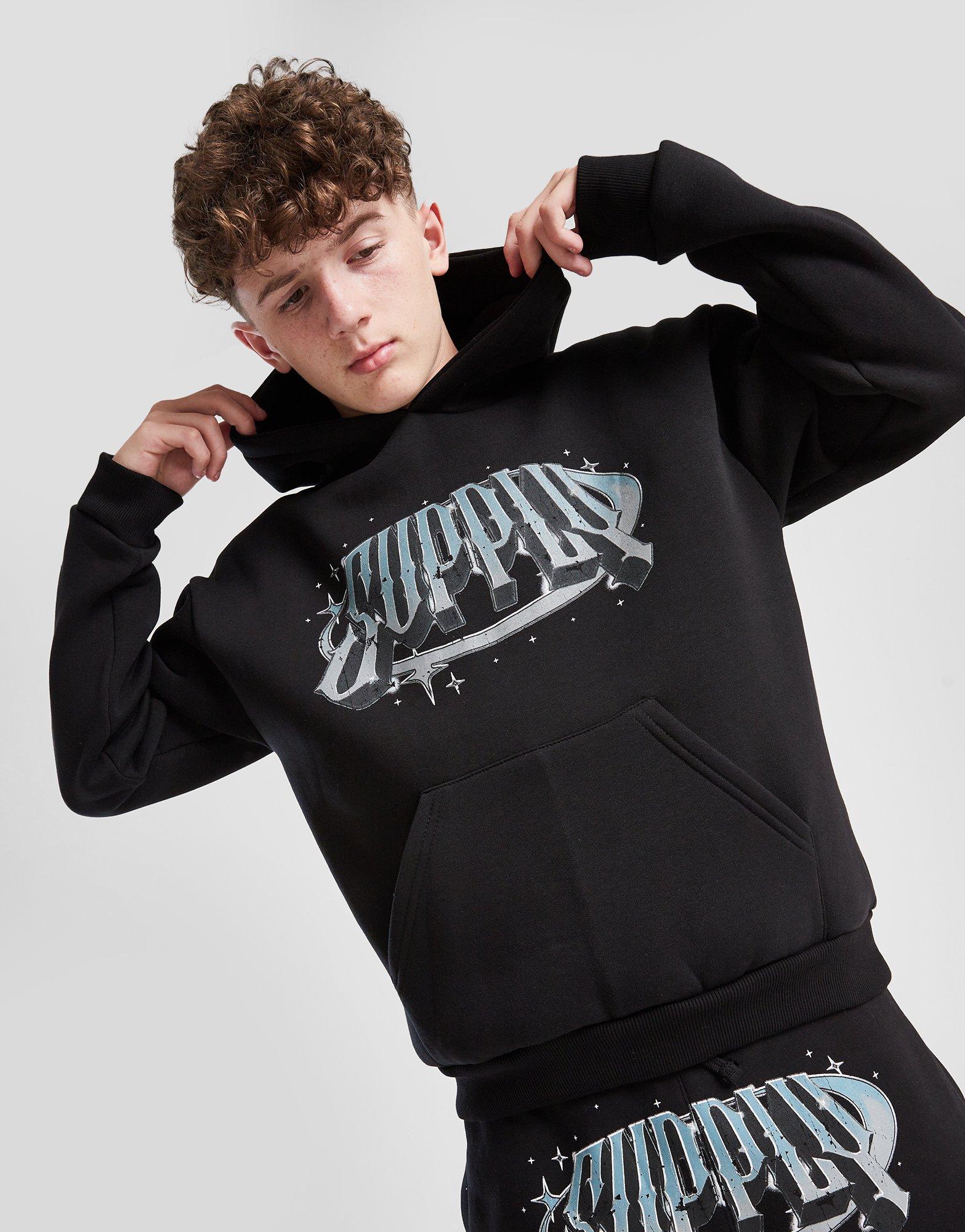 Black Supply & Demand Chrome Star Overhead Hoodie Junior - JD