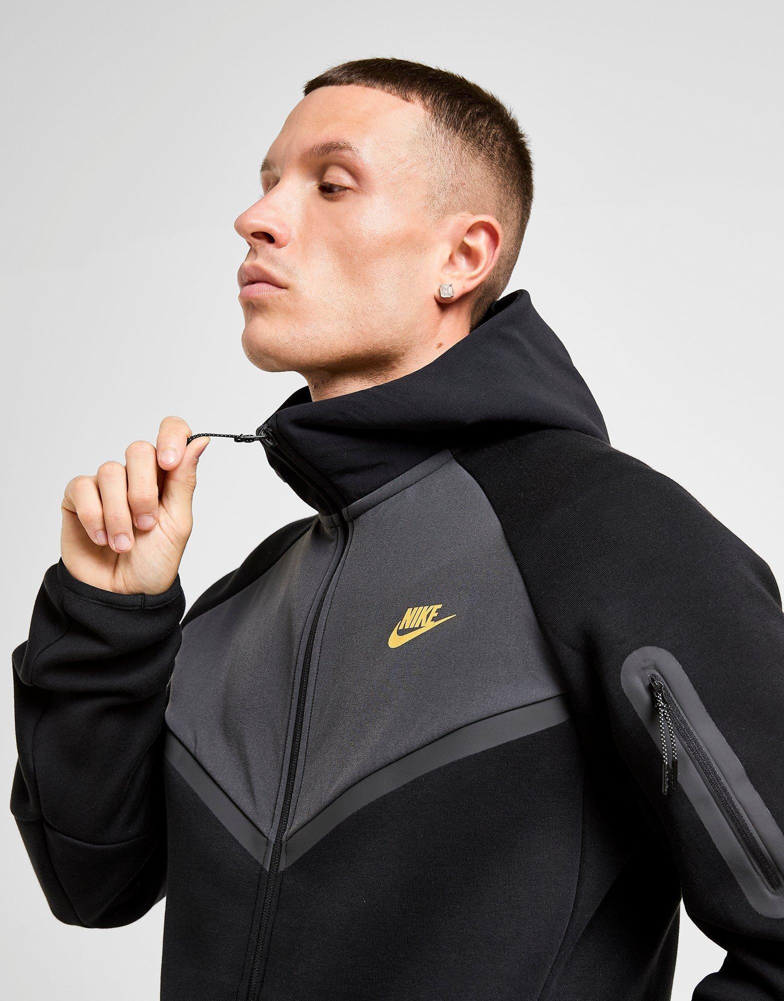 Black Nike Tech Mix Full Zip Hoodie - JD Sports Malaysia