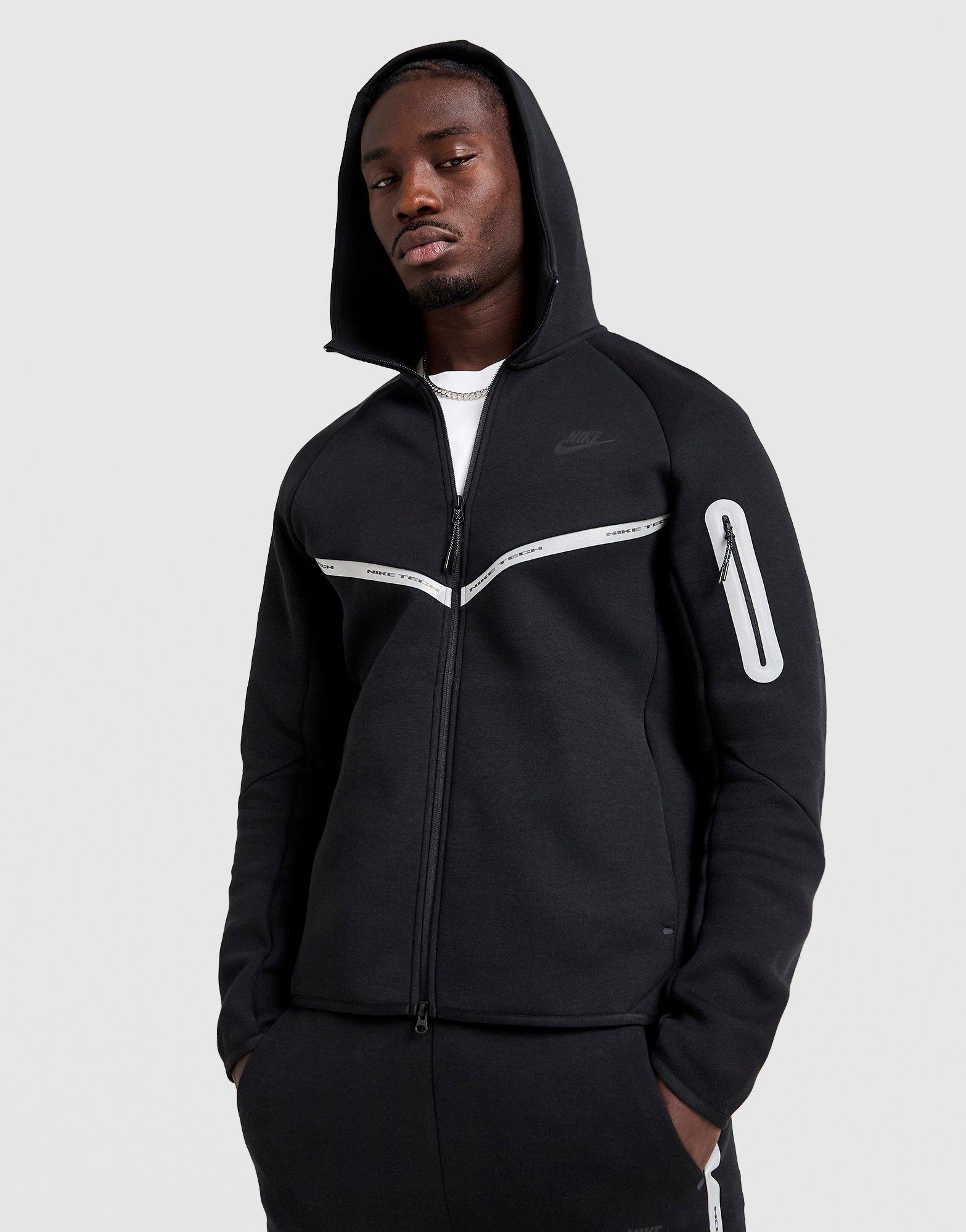 black nike taped hoodie