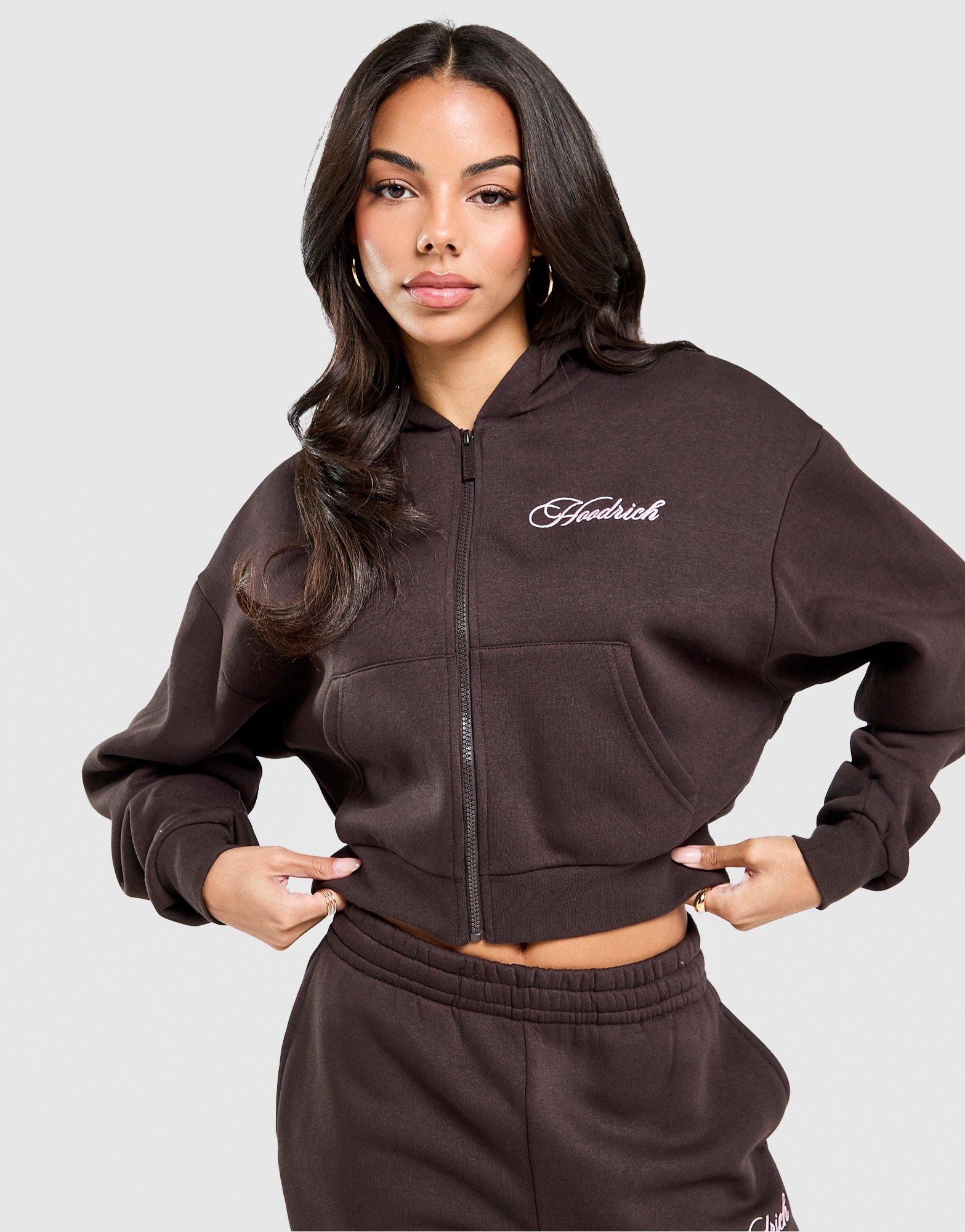 Brown Hoodrich Poise Crop Hoodie - JD Sports Malaysia