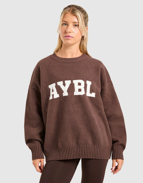 Varsity Knitted Crew Sweatshirt