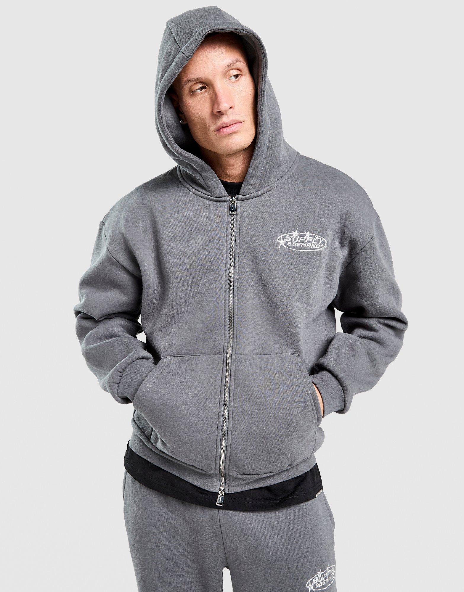 Grey Supply & Demand Array Full Zip Hoodie - JD Sports Malaysia