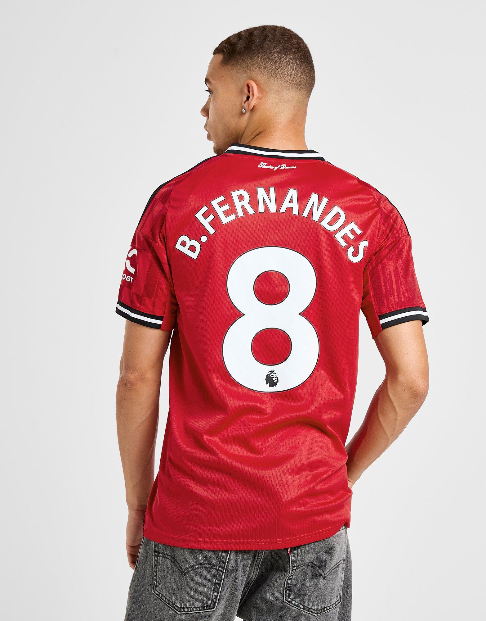 Red adidas Manchester United FC 2025/26 Fernandes Home Shirt - JD