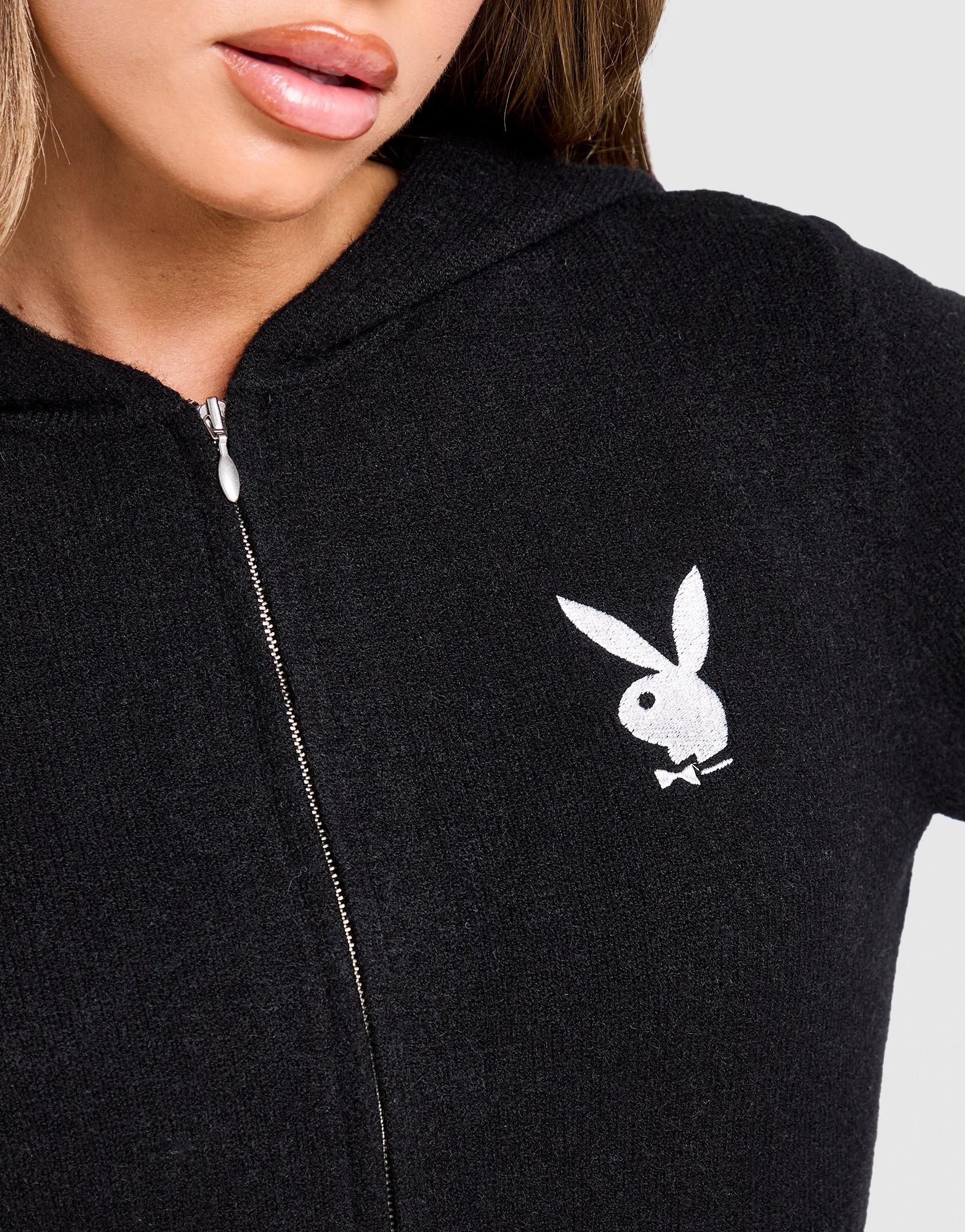 【極美品】PLAYBOY COLLECTION スエード調 ジャケット 黒 L Black Playboy Embroidered Knit Full Zip Hoodie - JD Sports Malaysia
