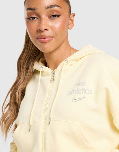 Graphic Swoosh Crop Full Zip Hoodie