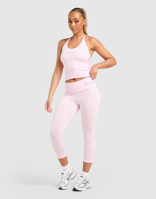 Jersey Diamante Halter Vest Top