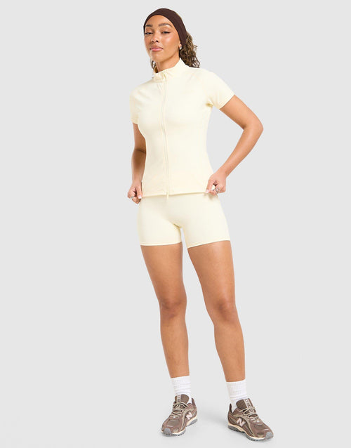 Sculpt Short Sleeve Full Zip Top