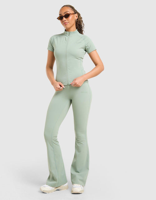 Sculpt Short Sleeve Full Zip Top