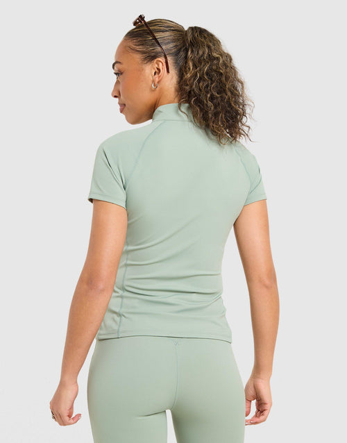 Sculpt Short Sleeve Full Zip Top