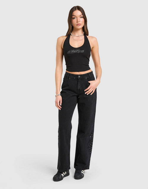 Solace Diamante Halterneck Top