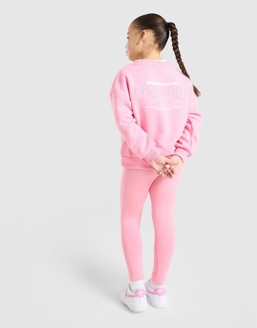 Girls Sporty Crew Sweatshirt/Leggings Set Children