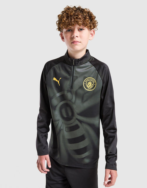 Manchester City FC Warm Up 1/4 Zip Top Junior