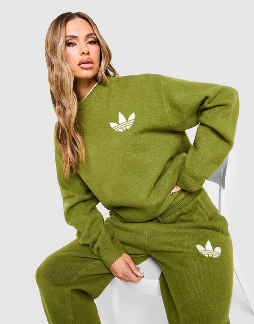 Trefoil Knit Crew Sweatshirt