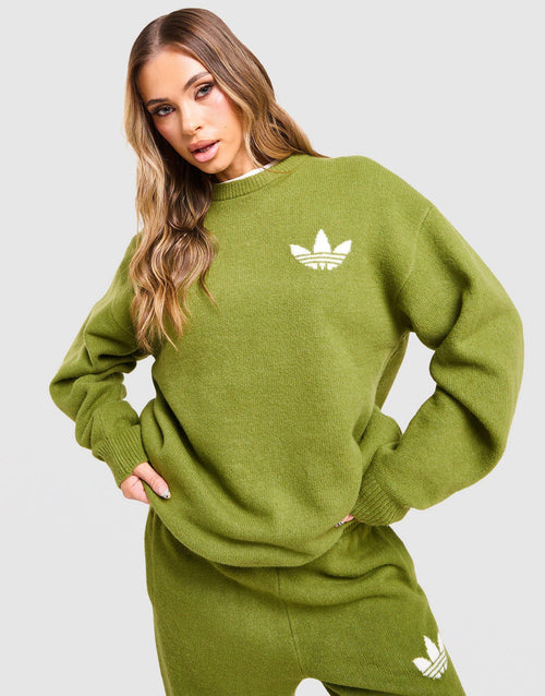 Trefoil Knit Crew Sweatshirt