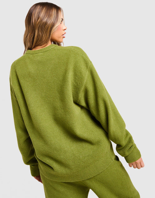 Trefoil Knit Crew Sweatshirt