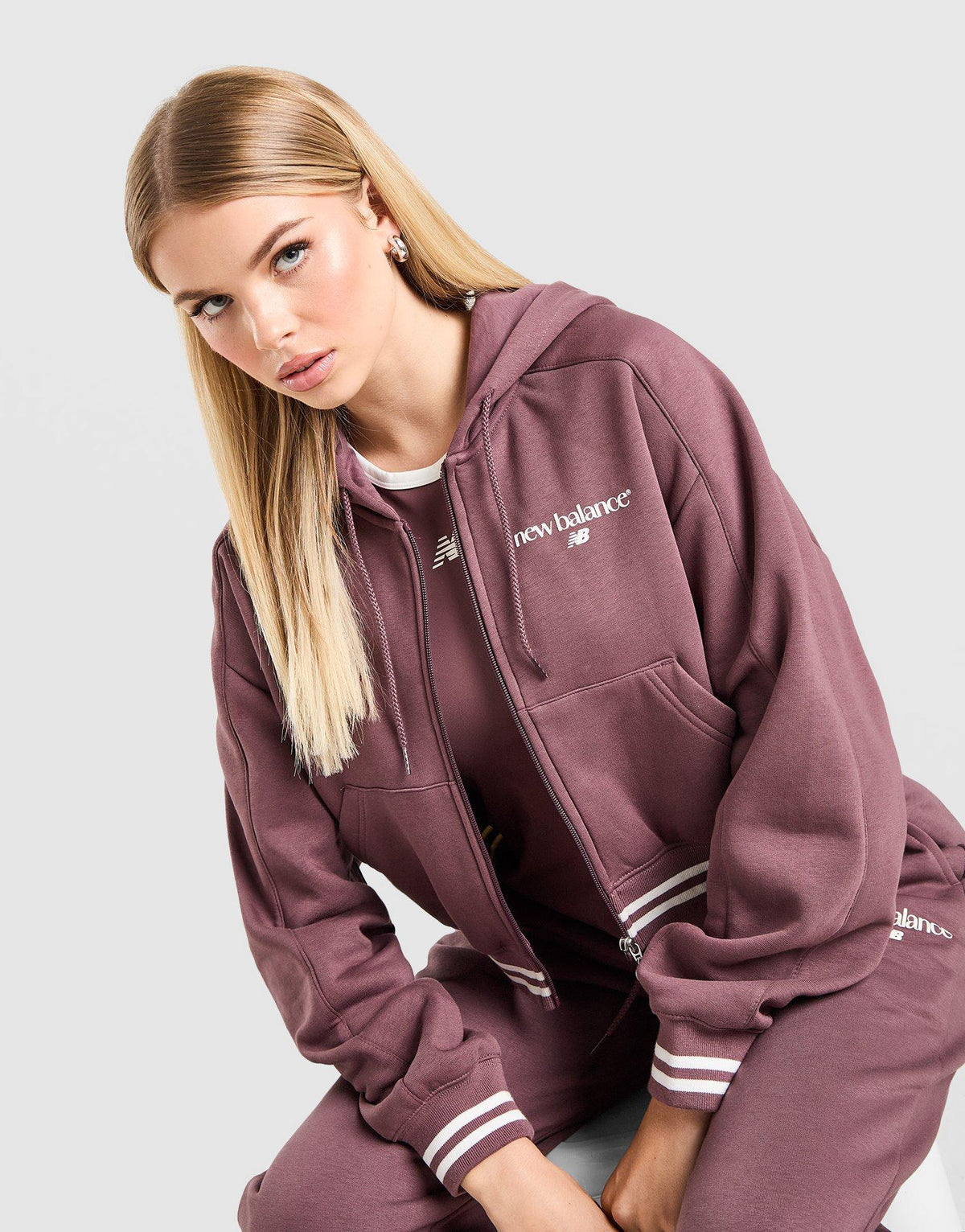 Cropped Ribbed Full Zip Hoodie