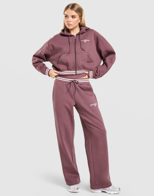 Cropped Ribbed Full Zip Hoodie