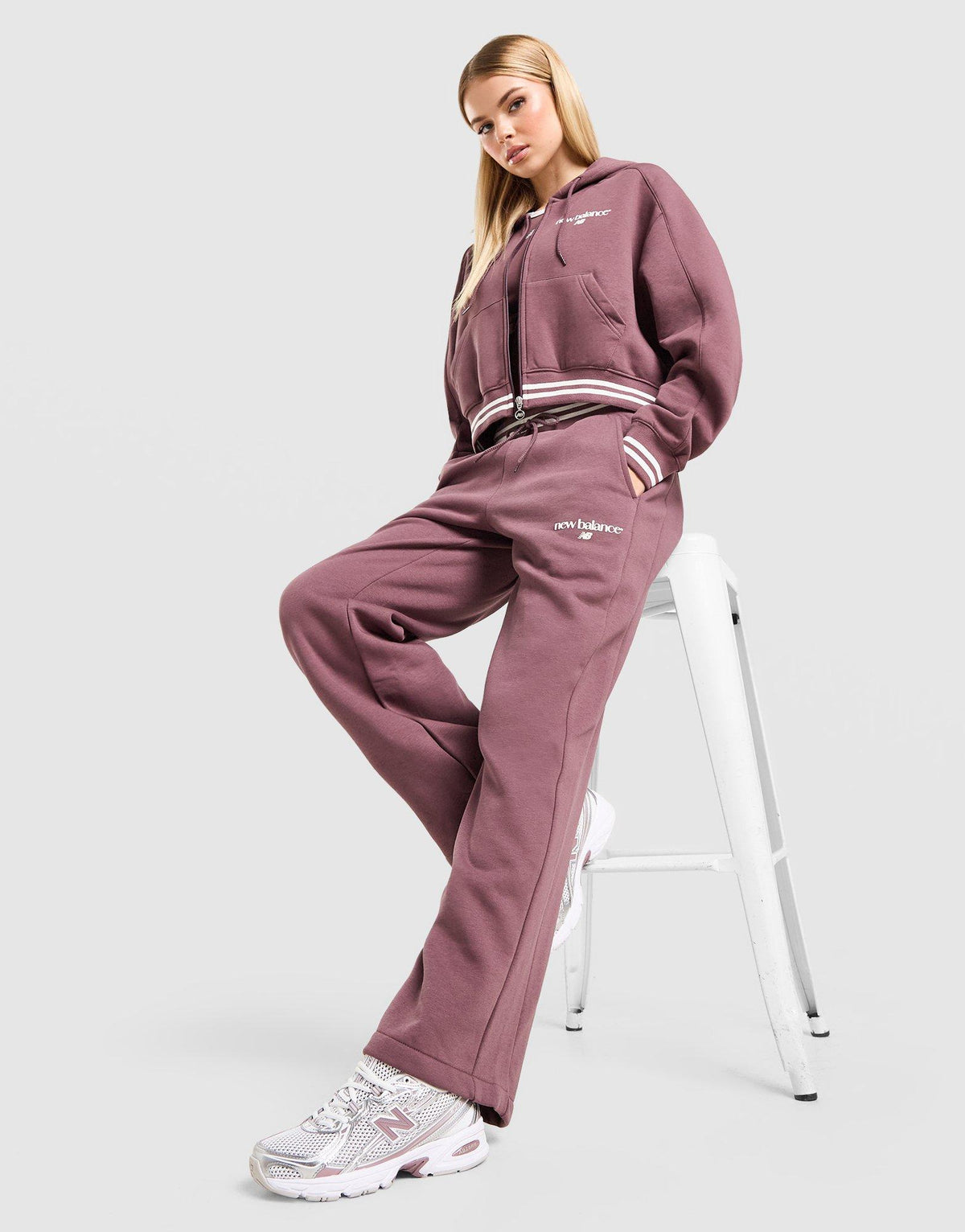 Ribbed Wide Leg Joggers