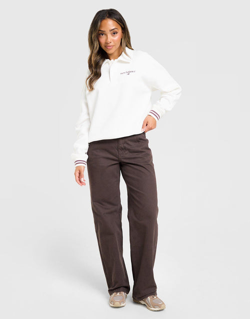 Long Sleeve Fleece Polo Sweatshirt