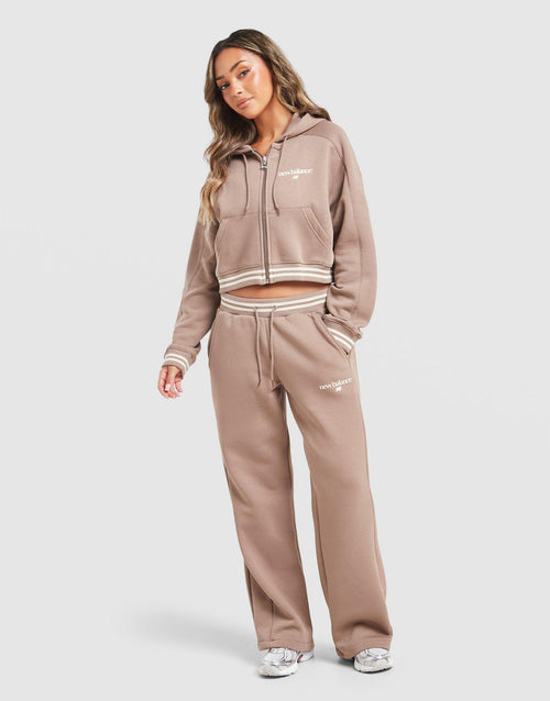 Cropped Ribbed Full Zip Hoodie