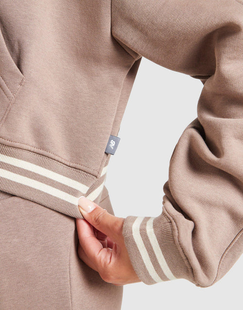 Cropped Ribbed Full Zip Hoodie