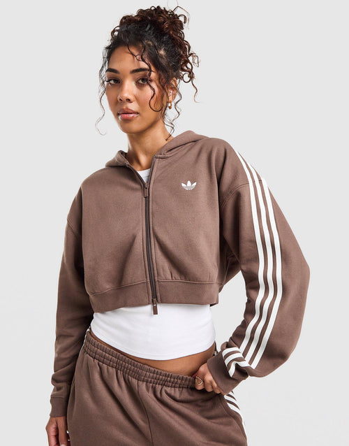 3-Stripes Cropped Full Zip Hoodie