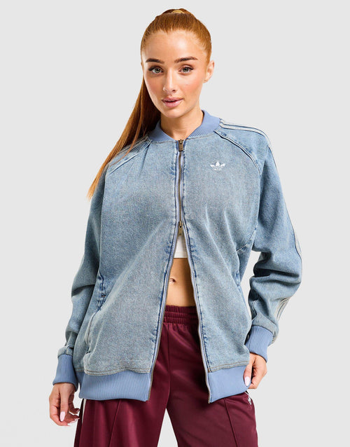 Denim Oversized Track Top