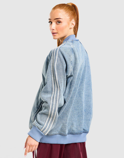 Denim Oversized Track Top