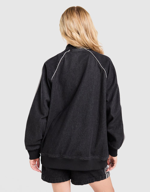 Denim Oversized Track Top