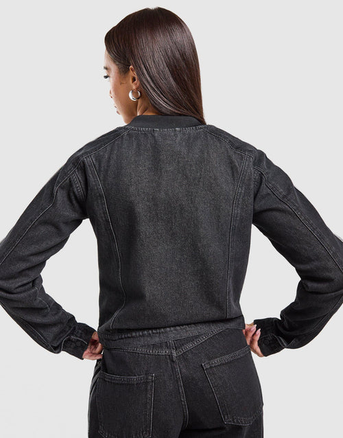 Denim Slim Track Top