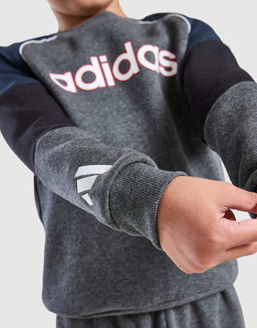Linear Colour Block Crew Tracksuit Children