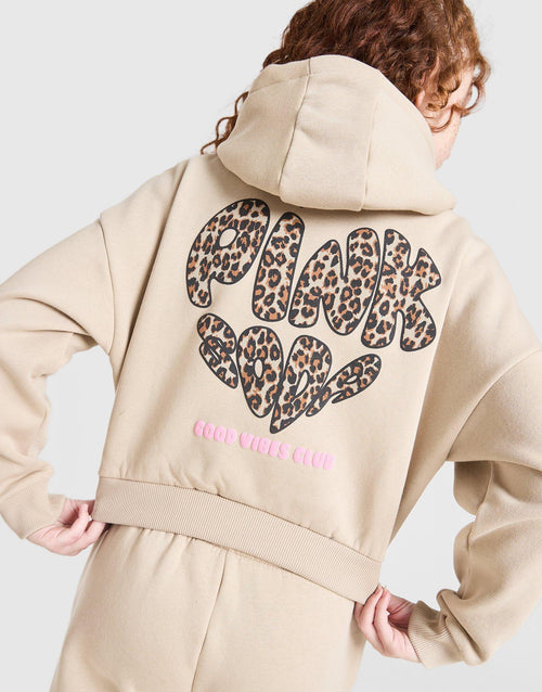 Girls' Leopard Crop Hoodie Junior