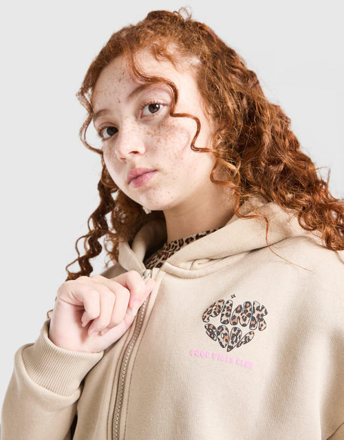 Girls' Leopard Crop Hoodie Junior