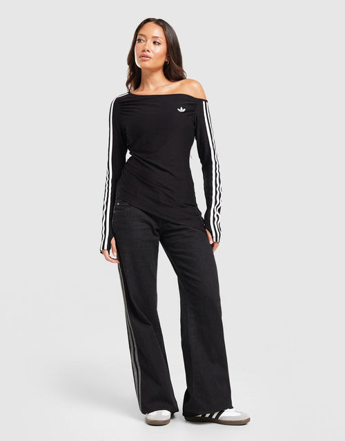 Long Sleeve Asymmetric One Shoulder Top