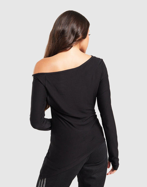 Long Sleeve Asymmetric One Shoulder Top