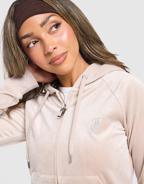 Outline Diamante Full Zip Hoodie