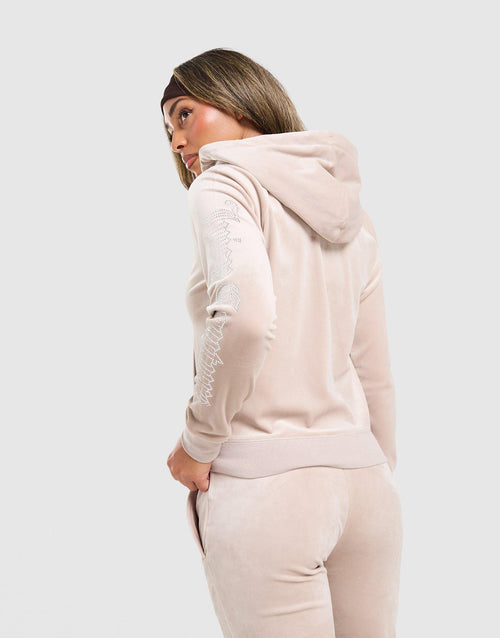 Outline Diamante Full Zip Hoodie