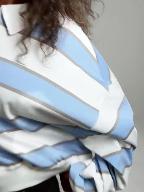 Cropped Stripe Rugby Polo Shirt