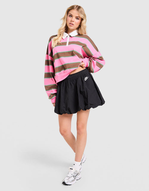 Cropped Stripe Rugby Polo Shirt