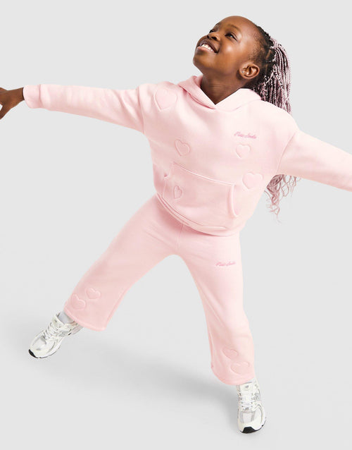 Girls' Heart Stitch Hooded Tracksuit Children