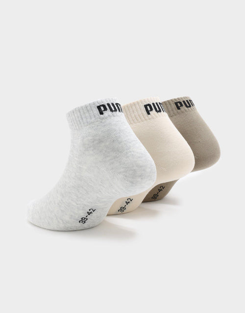 Unisex Quarter Plain Socks 3-Pack