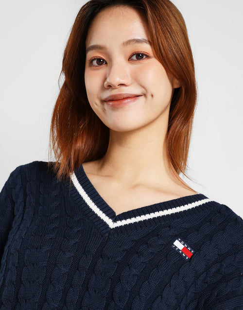 Cable V-Neck Sweater