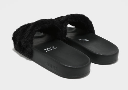 TJ Flag Logo Fur Pool Slide Women's