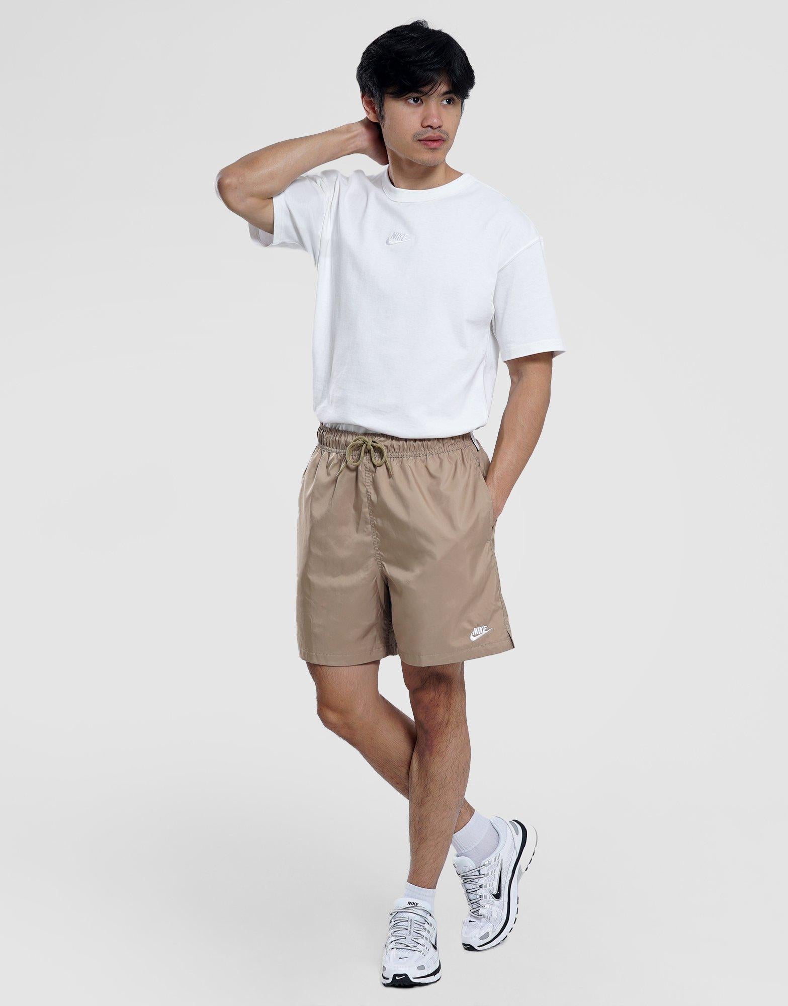 nike woven shorts light cream